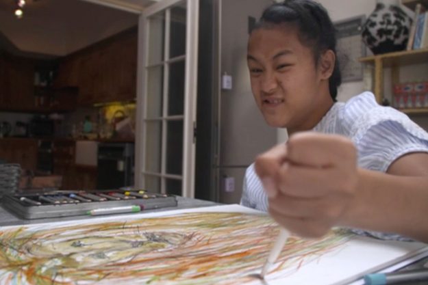 Young artist with disabilities featured on BBC One (video)
