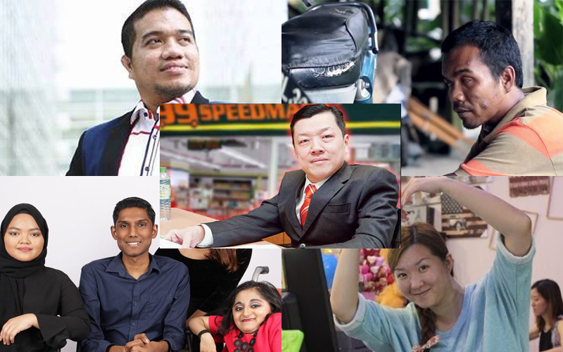 A composite picture of five Malaysian PWD entrepreneurs.