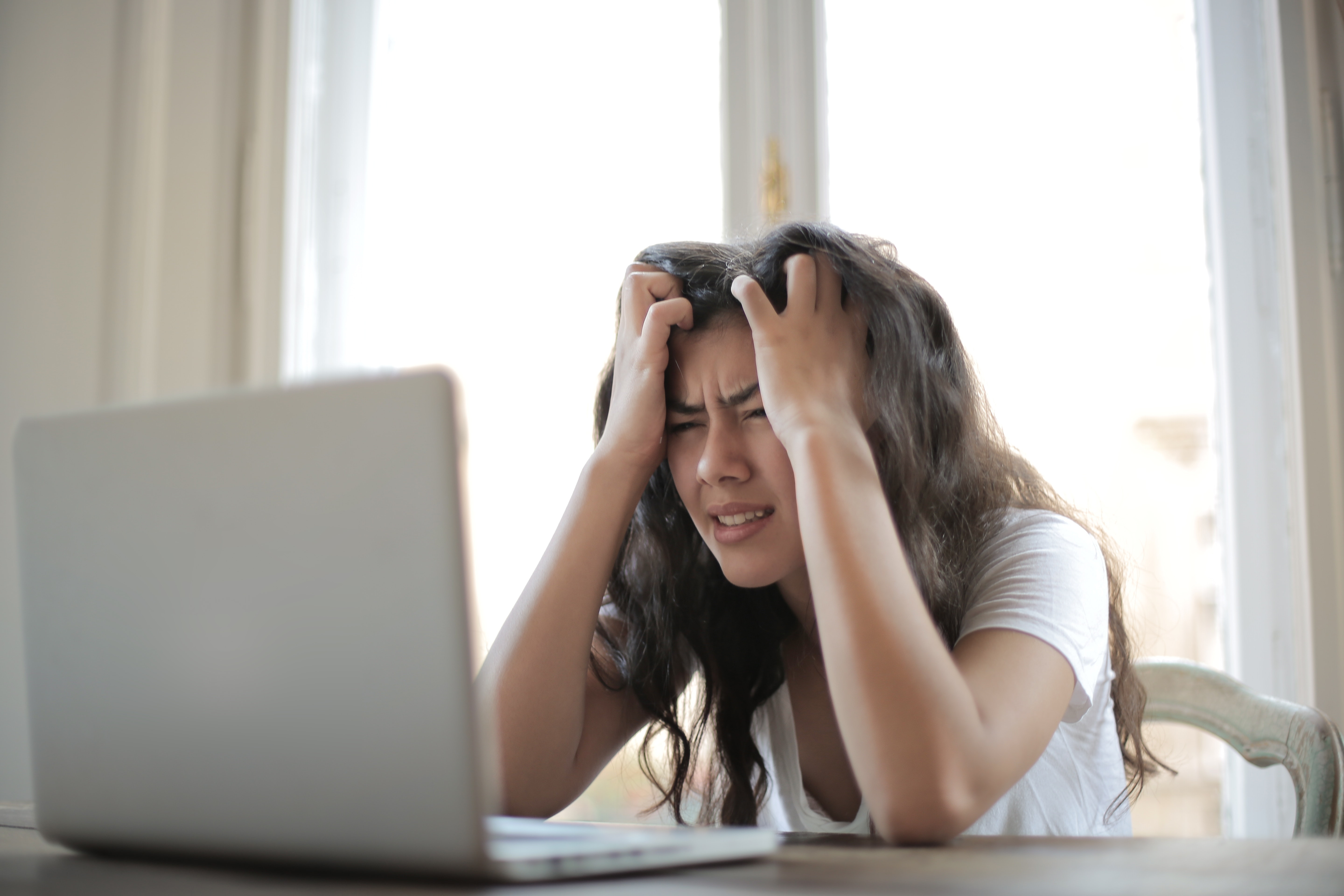 A frustrated young woman